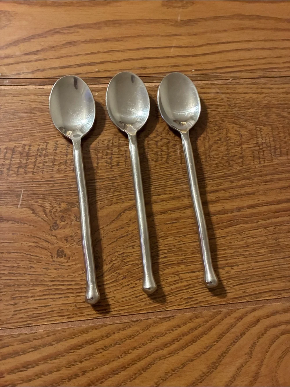 Gourmet Setting Exotique Platinum Long-Handled Teaspoon Set of 3 Glossy Stainles